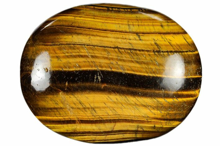 Polished Tiger's Eye Palm Stone - South Africa #115556